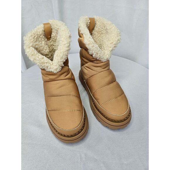 Sam Edelman OZIE SHEARLING BOOTIE BOOTS Size 6M Tan NWT - Picture 4 of 13